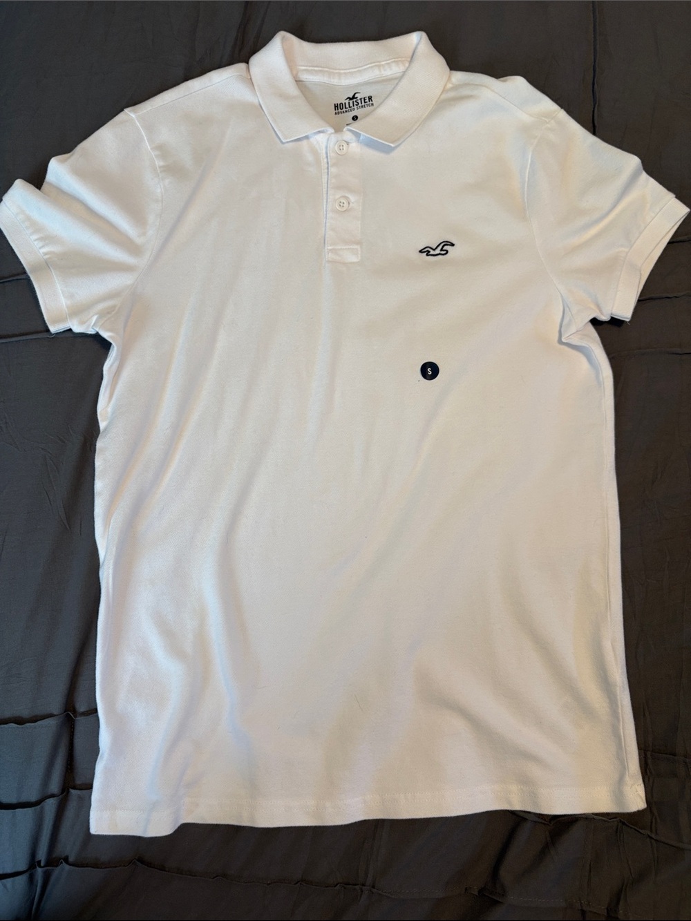 Hollister Men's White Polo with Black Logo NWOT